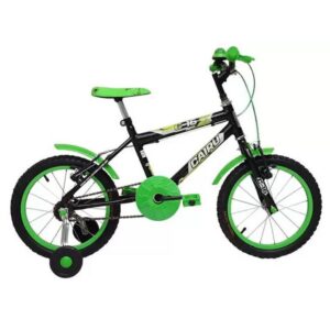 Bicicleta Infantil Aro 16 Cairu Preto e Verde