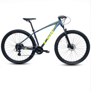 Bicicleta MTB TSW Hunch Roda 29 Tamanho 17 24 Velocidades Cinza Preto Verde