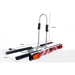 Transbike Suporte para Transporte de 2 Bicicletas Engate Bola com Canaleta e Sinalizador