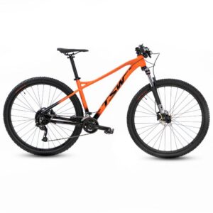 Bicicleta MTB TSW Stamina Plus Roda 29 Tamanho 15.5 18 Velocidades Laranja Preto