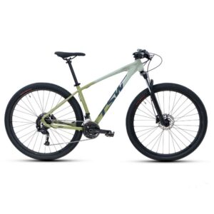 Bicicleta MTB TSW Hunch Plus Roda 29 Tamanho 17 27 Velocidades Cinza Verde